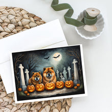 Load image into Gallery viewer, Chow Chow Spooky Halloween Greeting Cards -  Blank Note Cards – 8-Pack of Artist-Designed Cards with Envelopes