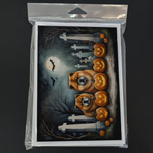 Load image into Gallery viewer, Chow Chow Spooky Halloween Greeting Cards -  Blank Note Cards – 8-Pack of Artist-Designed Cards with Envelopes