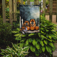 Load image into Gallery viewer, Chow Chow Spooky Halloween Garden Flag – Dog in Cemetery Scene