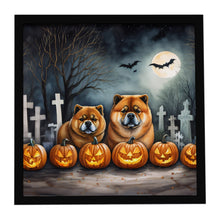 Load image into Gallery viewer, Chow Chow Spooky Halloween Framed Metal Print