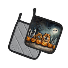 Load image into Gallery viewer, Chow Chow Spooky Halloween Pot Holders - Set of 2 Decorative Kitchen Helpers | Made in the USA