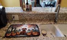 Load image into Gallery viewer, Dachshund Spooky Halloween Dish Drying Mat