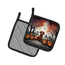 Load image into Gallery viewer, Dachshund Spooky Halloween Pot Holders - Set of 2 Decorative Kitchen Helpers | Made in the USA