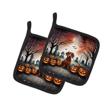 Load image into Gallery viewer, Dachshund Spooky Halloween Pot Holders - Set of 2 Decorative Kitchen Helpers | Made in the USA