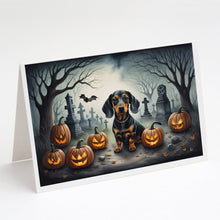 Load image into Gallery viewer, Dachshund Spooky Halloween Greeting Cards -  Blank Note Cards – 8-Pack of Artist-Designed Cards with Envelopes