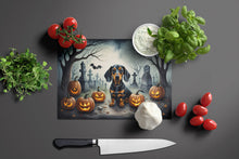 Load image into Gallery viewer, Dachshund Spooky Halloween Glass Cutting Boards – Durable, Decorative Kitchen Art Large