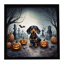 Load image into Gallery viewer, Dachshund Spooky Halloween Framed Metal Print