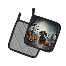 Load image into Gallery viewer, Dachshund Spooky Halloween Pot Holders - Set of 2 Decorative Kitchen Helpers | Made in the USA