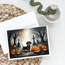 Load image into Gallery viewer, Dachshund Spooky Halloween Greeting Cards -  Blank Note Cards – 8-Pack of Artist-Designed Cards with Envelopes