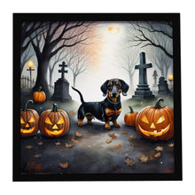 Load image into Gallery viewer, Dachshund Spooky Halloween Framed Metal Print
