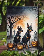 Load image into Gallery viewer, Doberman Pinscher Spooky Halloween Garden Flag – Dog in Cemetery Scene