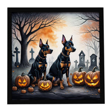 Load image into Gallery viewer, Doberman Pinscher Spooky Halloween Framed Metal Print