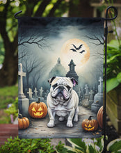 Load image into Gallery viewer, English Bulldog Spooky Halloween Garden Flag – Dog in Cemetery Scene