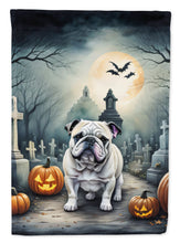 Load image into Gallery viewer, English Bulldog Spooky Halloween Garden Flag – Dog in Cemetery Scene