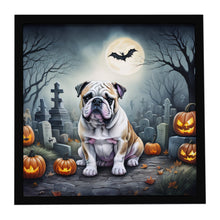 Load image into Gallery viewer, English Bulldog Spooky Halloween Framed Metal Print