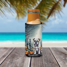 Load image into Gallery viewer, English Bulldog Spooky Halloween Slim Can Huggers – Fun, Functional Drink Coolers for Every Occasion