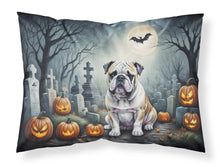 Load image into Gallery viewer, English Bulldog Spooky Halloween Fabric Standard Pillowcase – Artistic Decorative Front, White Back