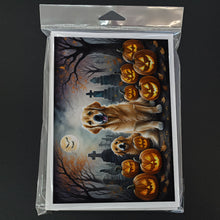Load image into Gallery viewer, Golden Retriever Spooky Halloween Greeting Cards -  Blank Note Cards – 8-Pack of Artist-Designed Cards with Envelopes