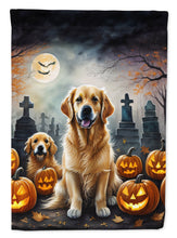 Load image into Gallery viewer, Golden Retriever Spooky Halloween Garden Flag – Dog in Cemetery Scene