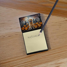 Load image into Gallery viewer, Golden Retriever Spooky Halloween Sticky Note Holder- Refiilable Desk Accessory Note Pad