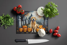 Load image into Gallery viewer, Golden Retriever Spooky Halloween Glass Cutting Boards – Durable, Decorative Kitchen Art Large