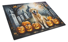 Load image into Gallery viewer, Golden Retriever Spooky Halloween Glass Cutting Boards – Durable, Decorative Kitchen Art Large