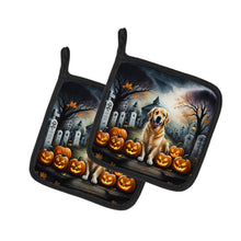 Load image into Gallery viewer, Golden Retriever Spooky Halloween Pot Holders - Set of 2 Decorative Kitchen Helpers | Made in the USA