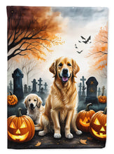 Load image into Gallery viewer, Golden Retriever Spooky Halloween Garden Flag – Dog in Cemetery Scene