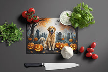 Load image into Gallery viewer, Golden Retriever Spooky Halloween Glass Cutting Boards – Durable, Decorative Kitchen Art Large