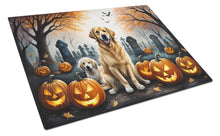 Load image into Gallery viewer, Golden Retriever Spooky Halloween Glass Cutting Boards – Durable, Decorative Kitchen Art Large