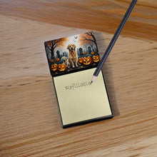 Load image into Gallery viewer, Golden Retriever Spooky Halloween Sticky Note Holder- Refiilable Desk Accessory Note Pad