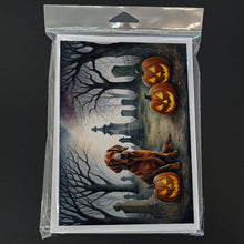 Load image into Gallery viewer, Irish Setter Spooky Halloween Greeting Cards -  Blank Note Cards – 8-Pack of Artist-Designed Cards with Envelopes
