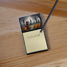 Load image into Gallery viewer, Irish Setter Spooky Halloween Sticky Note Holder- Refiilable Desk Accessory Note Pad