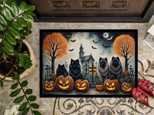 Load image into Gallery viewer, Keeshond Spooky Halloween Doormat -  18x27 Decorative Floor Mat – Indoor/Outdoor Rug
