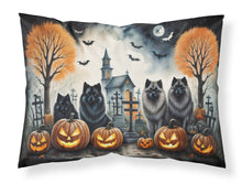 Load image into Gallery viewer, Keeshond Spooky Halloween Fabric Standard Pillowcase – Artistic Decorative Front, White Back