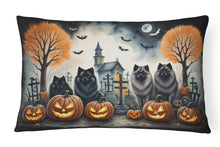 Load image into Gallery viewer, Keeshond Spooky Halloween Fabric Decorative Pillow