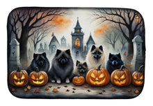 Load image into Gallery viewer, Keeshond Spooky Halloween Dish Drying Mat