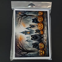 Load image into Gallery viewer, Keeshond Spooky Halloween Greeting Cards -  Blank Note Cards – 8-Pack of Artist-Designed Cards with Envelopes