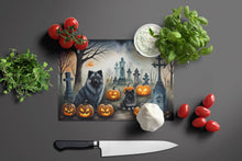Load image into Gallery viewer, Keeshond Spooky Halloween Glass Cutting Boards – Durable, Decorative Kitchen Art Large
