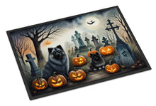 Load image into Gallery viewer, Keeshond Spooky Halloween Doormat -  18x27 Decorative Floor Mat – Indoor/Outdoor Rug