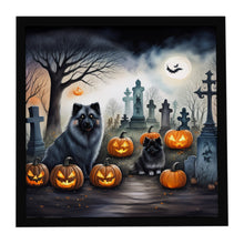 Load image into Gallery viewer, Keeshond Spooky Halloween Framed Metal Print