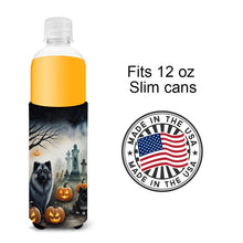 Load image into Gallery viewer, Keeshond Spooky Halloween Slim Can Huggers – Fun, Functional Drink Coolers for Every Occasion