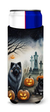 Load image into Gallery viewer, Keeshond Spooky Halloween Slim Can Huggers – Fun, Functional Drink Coolers for Every Occasion