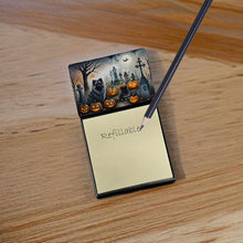 Load image into Gallery viewer, Keeshond Spooky Halloween Sticky Note Holder- Refiilable Desk Accessory Note Pad
