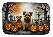 Load image into Gallery viewer, Norfolk Terrier Spooky Halloween Dish Drying Mat
