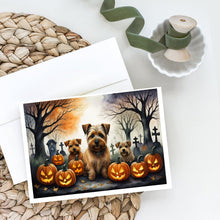 Load image into Gallery viewer, Norfolk Terrier Spooky Halloween Greeting Cards -  Blank Note Cards – 8-Pack of Artist-Designed Cards with Envelopes