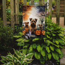 Load image into Gallery viewer, Norfolk Terrier Spooky Halloween Garden Flag – Dog in Cemetery Scene