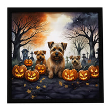Load image into Gallery viewer, Norfolk Terrier Spooky Halloween Framed Metal Print