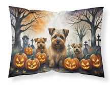 Load image into Gallery viewer, Norfolk Terrier Spooky Halloween Fabric Standard Pillowcase – Artistic Decorative Front, White Back