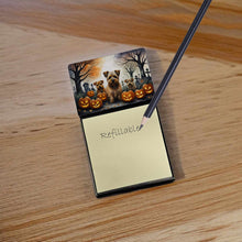 Load image into Gallery viewer, Norfolk Terrier Spooky Halloween Sticky Note Holder- Refiilable Desk Accessory Note Pad